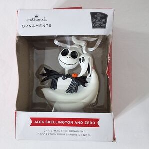 Hallmark The Nightmare Before Xmas Jack Skellington & Zero Christmas Ornament